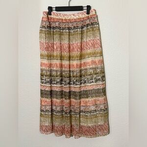 Multicolor Micro Pleated Maxi Skirt, Fully Lined, size 10